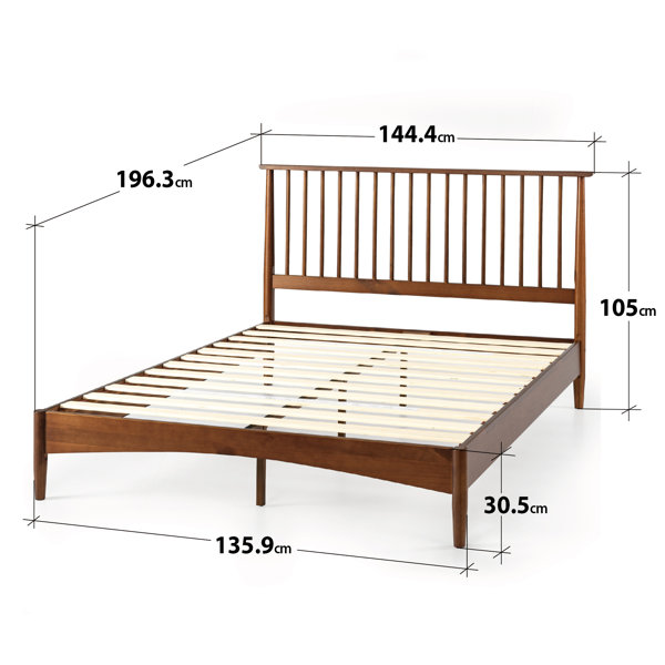 Mercury Row Kilgo Solid Wood Bed Frame with Spindled Headboard